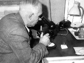 G.S.Zolotarenko at his working table, photo